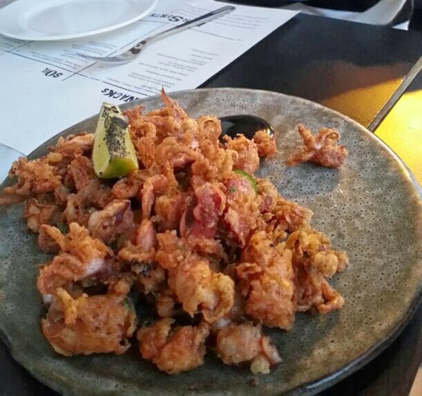 Crispy baby squid, black ink aioli (S$18)