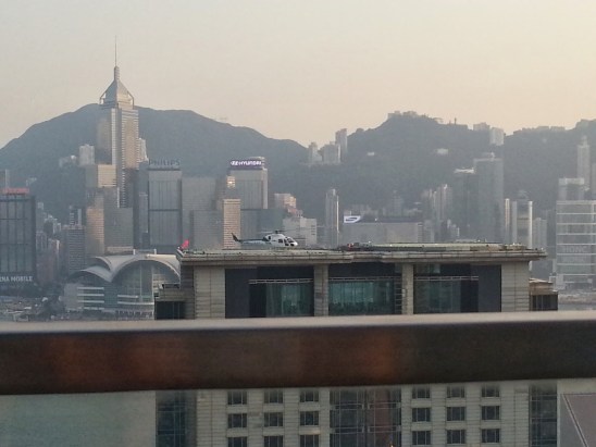 View of the helipad at the Peninsular Hotel 