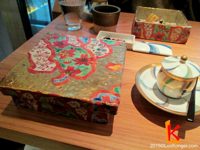 Dessert arrived in a bespoke Japanese ceramic container.